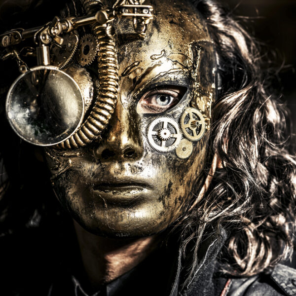 Human in steampunk mask - deposit photos